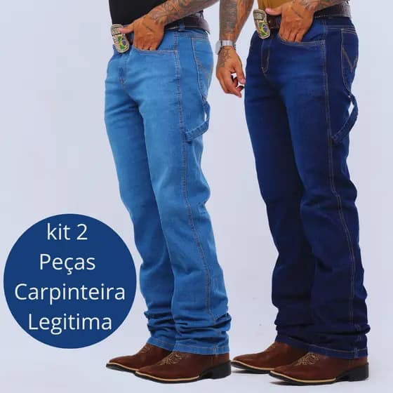 kit 2 Calça Country Masculina ou Unitária Carpinteira Estilo Autêntico Modelagem Premium e Tecido Country Legítimo