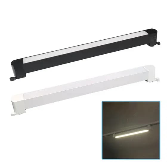 Luminária de Trilho Linear Difusa 30w Led Preto Branco 3 Cores de Luz