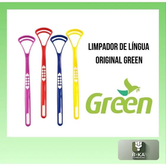 Limpador Raspador e Higienizador de Língua Contra Mau Hálito Original Green