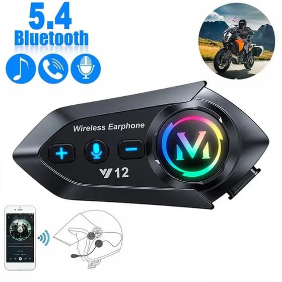 Y12 Capacete Da Motocicleta Fone De Ouvido Bluetooth 5.4 Sem Fio Hands-on Falando À Prova Dwaterproof Água Moto
