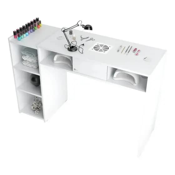 Mesa de Manicure com Sugador Embutido e 3 Nichos – Organização, Estilo e Alta Performance