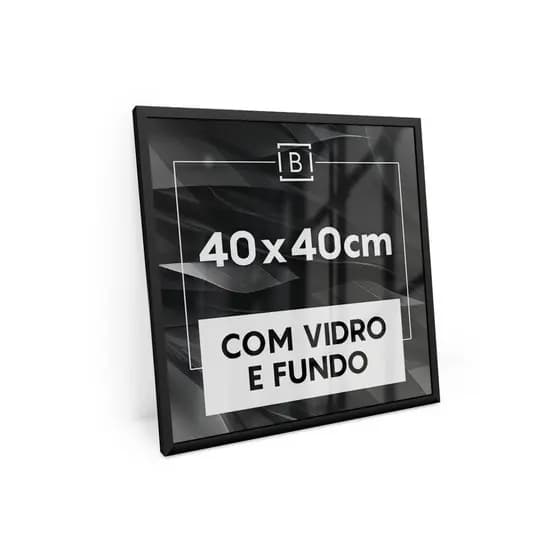 Moldura 40x40 Cm C/ Vidro Quadro Foto Retrato Mdf Para Emoldurar Quebra-cabeça Poster