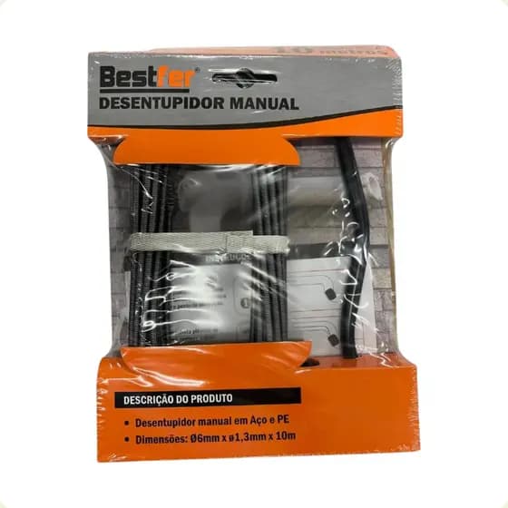 Desentupidor Manual Tamanho 10m Para Encanamentos Pias e Ralos Bestfer