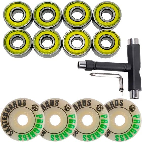 Rodinha de skate Semi Profissional 54, Rolamento de skate abec, chave de skate