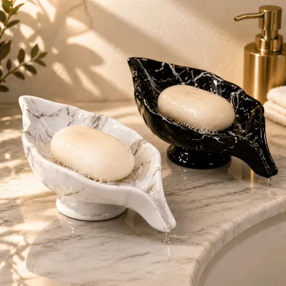 Porta Sabonete Suporte de Sabonete em Barra Elegância Decorativa em Cerâmica para Banheiro Lavabo