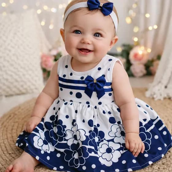 Vestido Bebê Recém-Nascida RN Floral Princesa – Roupa Delicada para Ensaio e Presente