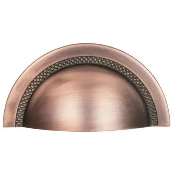 Puxador de Móveis Shell 64mm Vecchio Cobre Zen Design – Estilo Vintage Sofisticado