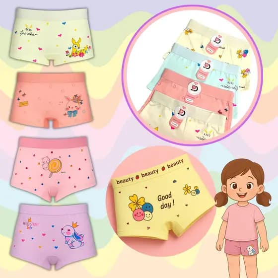 Calcinha Kit 10, 6 ou 4 unidades de Calcinha Box Shortinho Menina Infantil estampada