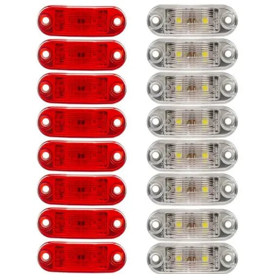 Lanterna Vigia Delimitadora Onibus Bau Caminhão Carreta Van Led Bivolt 16 UN