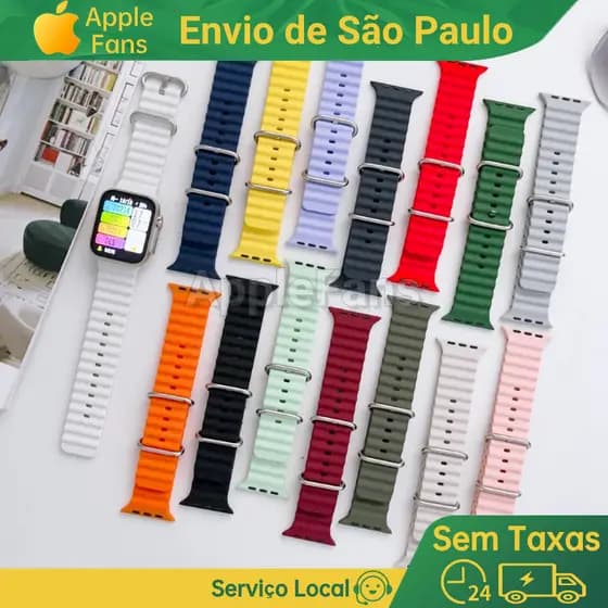 Pulseira de relógio de Smartwatch De Silicone Ocean Straw Capaz Para Relógio Replacement 42mm 44mm 45mm