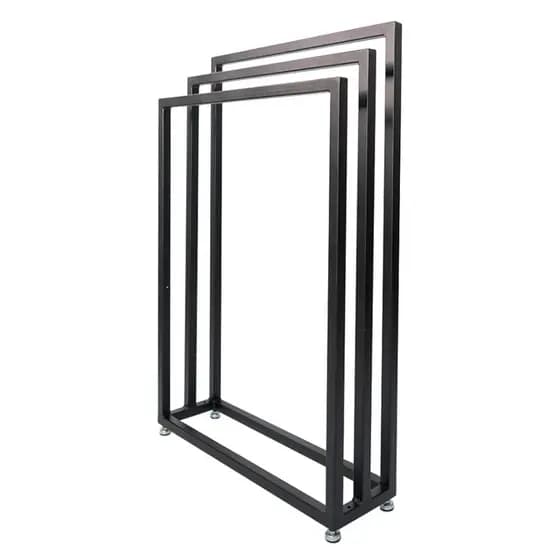 Toalheiro de Chão Estilo Industrial em Metalon e Pintura Eletrostática Preto Alto Padrão Excelente Qualidade Kasadi