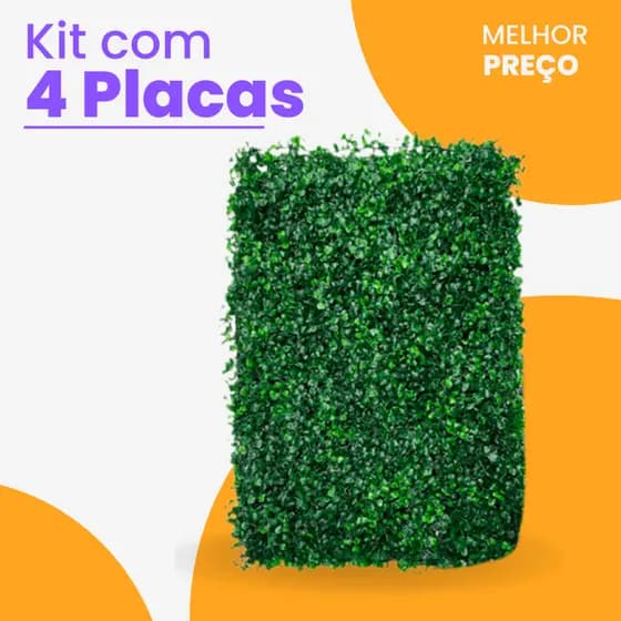 Kit 4 Placa Buchinho Grama Artificial Jardim Vertical Muro Inglês Parede Verde