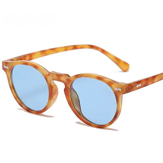 Óculos de Sol Polarizados Redondos Retro para Mulheres, Decoração com Rebites, UV400, Tons Masculinos Punk Verde Escuro