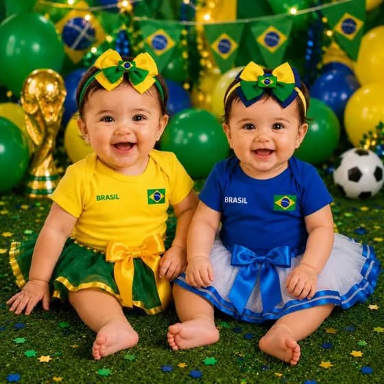 Body Bebê Brasil Bebê Menina Torcida Nacional 100% Algodão