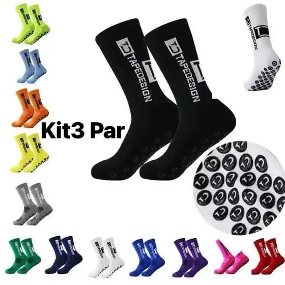 Kit 3 pares Esportes de Proteção de Tubo Longo de Compressão Respirável Masculina Várias cores e combinações