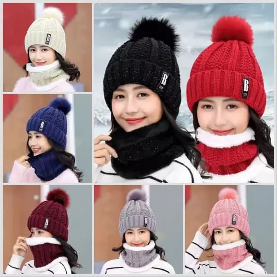 Toucas Forrada Unissex com Gola Forrada De Lã Masculina Feminina - Kit Inverno Diversos Modelos