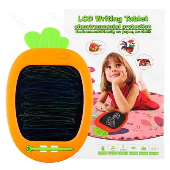Lousa Magica Tablet Cenoura Infantil Escrita Colorida 8,5 Polegadas