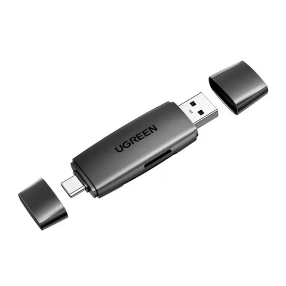 Leitor de Cartão 2 em 1 UGREEN 80191 USB A + USB-C Super Prático