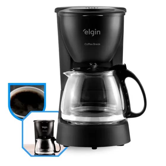 Cafeteira Elétrica Elgin portátil em inox filtro removivel 15 xicaras Resistente a choque térmico