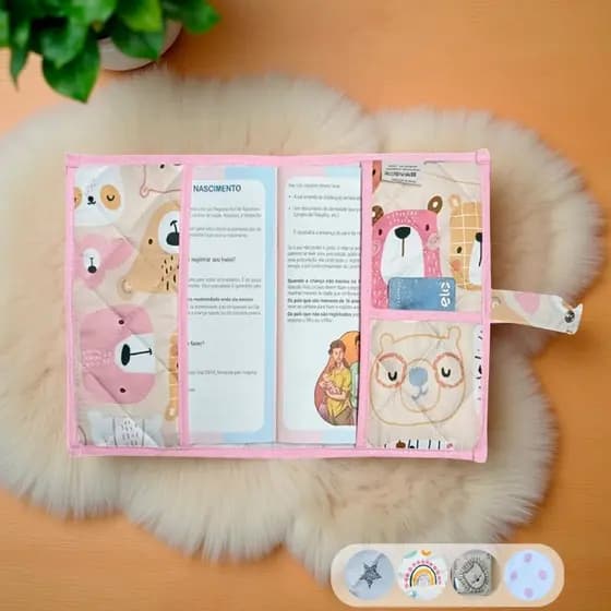 Capa para Caderneta de Vacinação Bebê Carteirinha Protetora Vacinas Porta Documentos Menino Menina