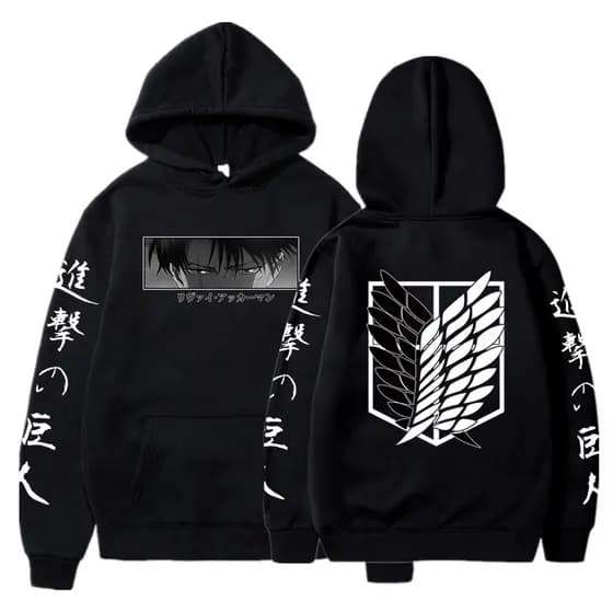 Blusa Moletom Attack On Titan Levi Asas da Liberdade Mangá