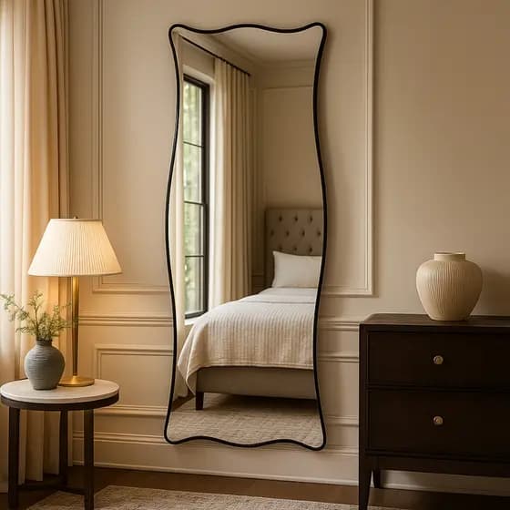 Espelho Jade Orgânico Grande 160x70 De Corpo Inteiro Moderno Para Sala Quarto Closet