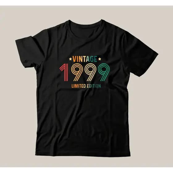 Camiseta Vintage Ano 1999 Sou 99 Nasci 1999 Edição Limitada