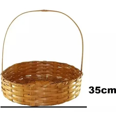 Cesta De Bambu Kit Com 5uni 35cm Presente Flores Pascoa