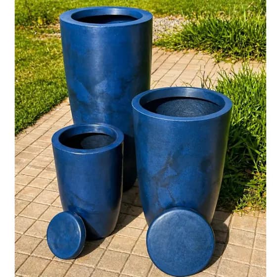 Kit Vaso De Planta Grande Cone Brilhante Luxo Decorativo Tamanhos PP/P/M