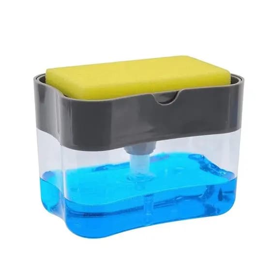 Kit 02 Dispensadores Para Detergente Dispenser Sabao 2x1 Detergente Suporte Porta Bucha Esponja