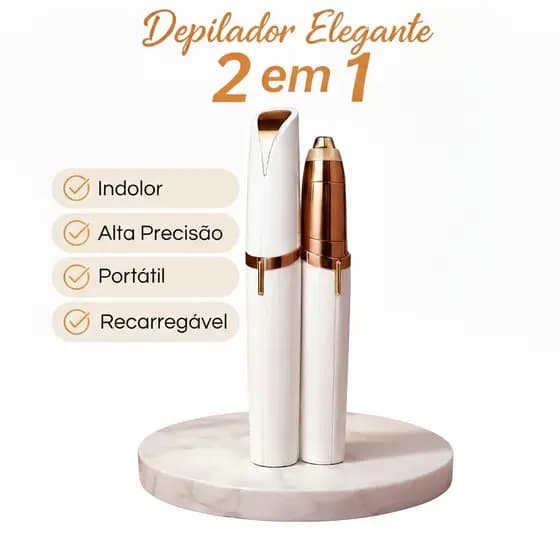 Kit 2 Depiladores de Sobrancelhas Elétrico Sem Dor com LED, Portátil, Hipoalergênico