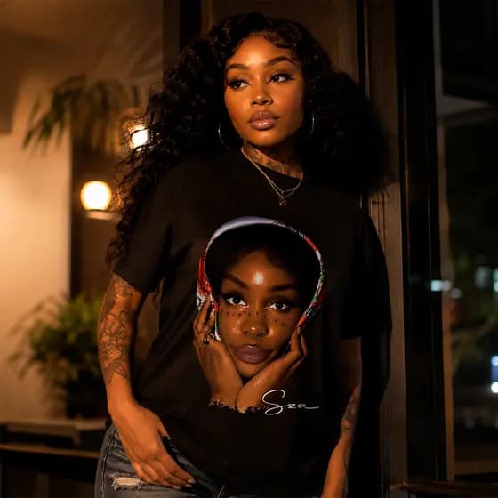 Camiseta Cantora SZA Camisa Vintage Básica 100% Algodão Streetwear Temos Plus Size