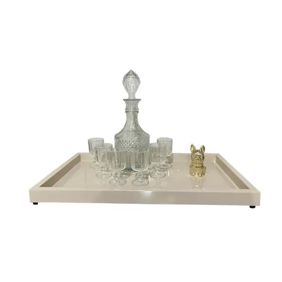Bandeja decorativa grande para servir Madeira Mdf Laqueado