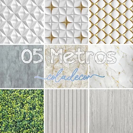 Papel de Parede 5 METROS x 45CM Adesivo Autocolante 3d Geometrico Sala, Quarto, Cozinha, Banheiro