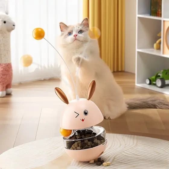 Comedouro Brinquedo Interativo Para Pets Porta Petisco Ração Dispenser Reduz Estresse -Z5