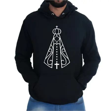 Blusa Moletom Flanelado Casual Nossa Senhora