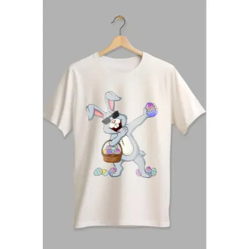 Camiseta Adulto Cesta Páscoa Coelho De Oculos 100% Algodão