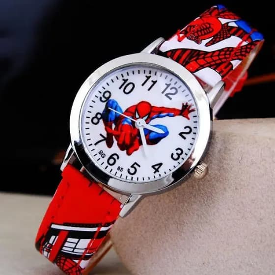 Relógio Infantil Homem-Aranha De Quartzo Redondo Multicolor Presente De Aniversário Para Meninos E Meninas