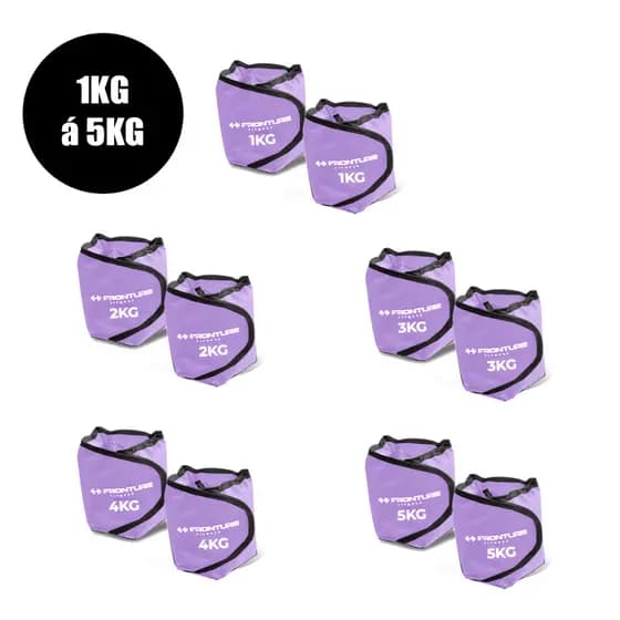 Kit Par Caneleira Peso Profissional 1kg ao 5kg LILÁS Academia Treino Funcional Perna Exercicios Musculação