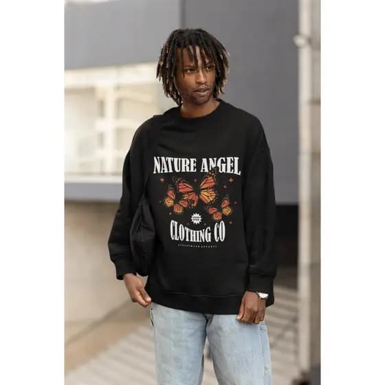 Moletom Careca Unissex ´´Nature Angel´´ Blusa de Frio-Borboleta- Feminina Masculina- oversized stretwear