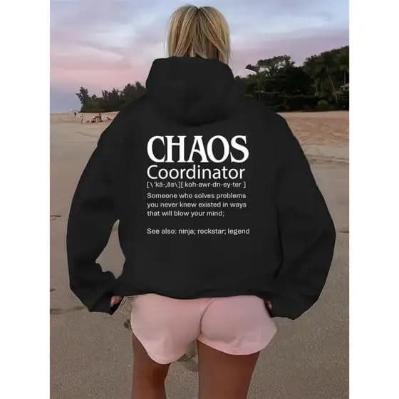 Moletom com Capuz Unisex Casual com Estampa de Letras - Suéter Aconchegante com Cordão e Bolso Frontal, Mangas Compridas