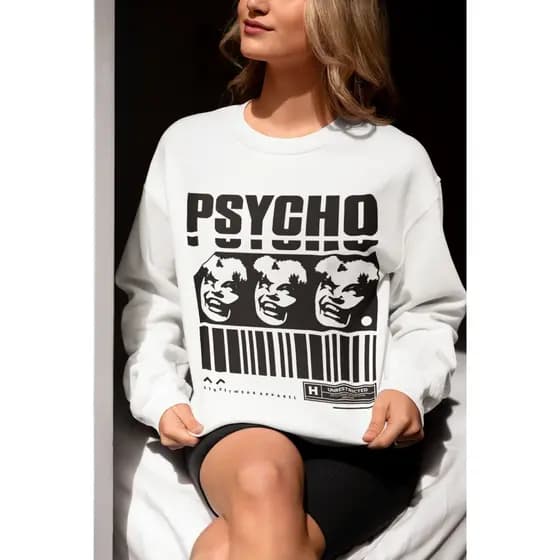 Moletom Careca ``Psycho´´ Unissex Blusa de Frio Feminina Masculina- oversized stretwear