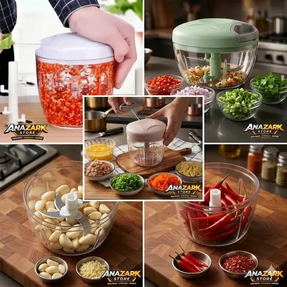Processador De Alimentos Manual 700ML 5 Lâminas Triturador Fatie Cores Sortidas Conforme Estoque