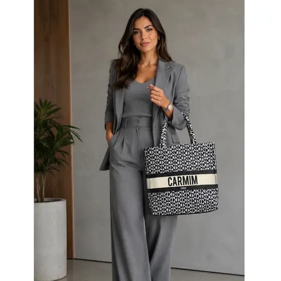 Bolsa Sacola Estilo Tote De Mão Grande Estampada