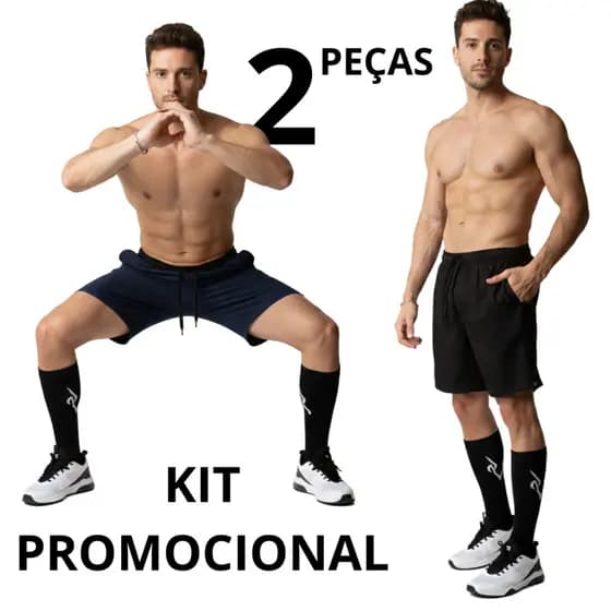 Kit 2 Bermuda Masculina Short Academia Tactel Leve Toque Fresco