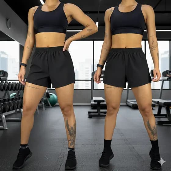Kit 2 Short Feminino Tactel Flexível Secagem Rápida Academia Praia
