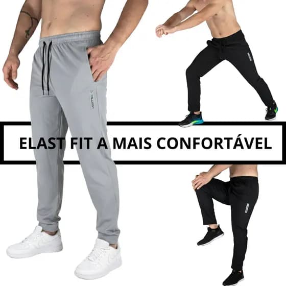 Calça Masculina Leve Flexível Secagem Rápida com Bolso e Cordão de Ajuste Confortável