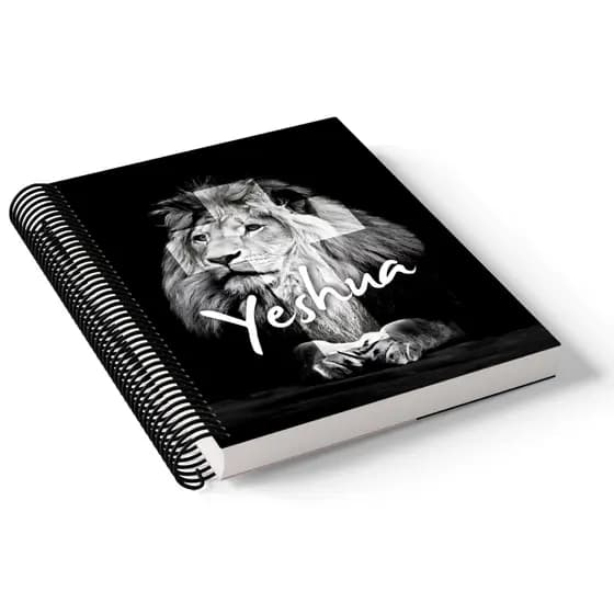 Caderno 1/4 capa dura espiral 96 folhas - YESHUA