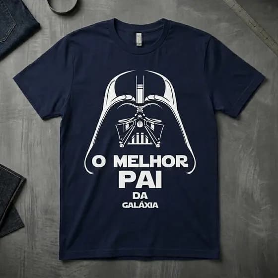 Camiseta Pai Melhor da Galáxia Geek Nerd Presente Criativo Dia dos Pais Masculina