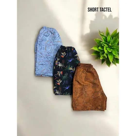 Kit 3 Shorts Tactel Estampado Infantil Praia Juvenil Menino